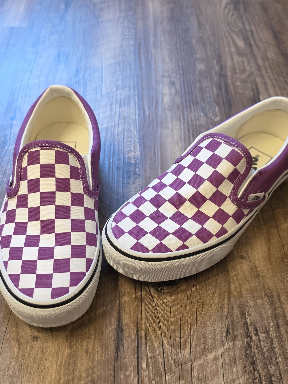 NWT Vans Classic Slip-On Purple Checkerboard Sneakers – Women’s 5 / Men’s 3.5